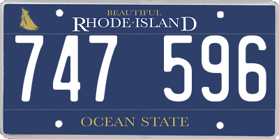 RI license plate 747596