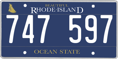 RI license plate 747597