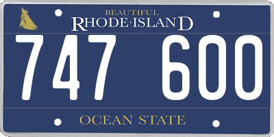 RI license plate 747600