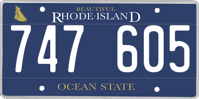 RI license plate 747605