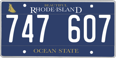 RI license plate 747607