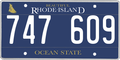 RI license plate 747609