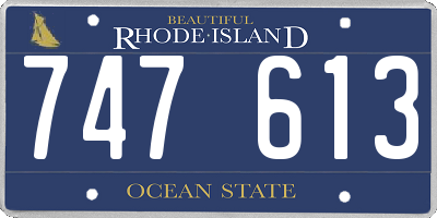 RI license plate 747613