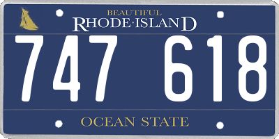 RI license plate 747618