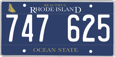 RI license plate 747625