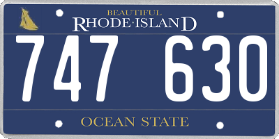 RI license plate 747630