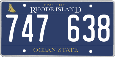 RI license plate 747638