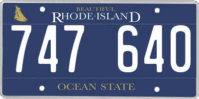 RI license plate 747640