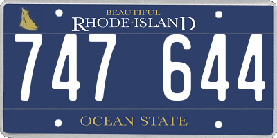 RI license plate 747644