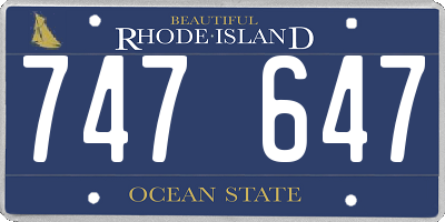 RI license plate 747647