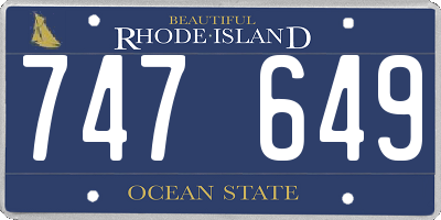 RI license plate 747649