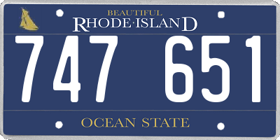 RI license plate 747651