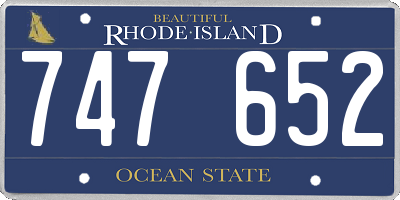 RI license plate 747652