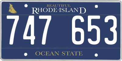 RI license plate 747653