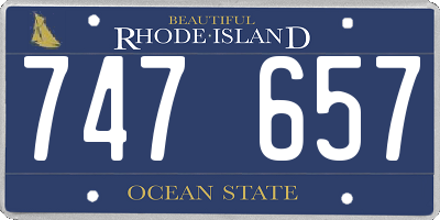 RI license plate 747657