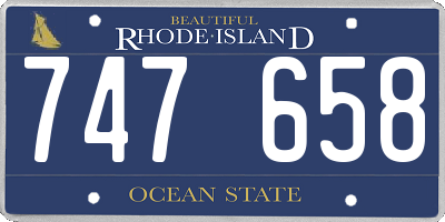 RI license plate 747658