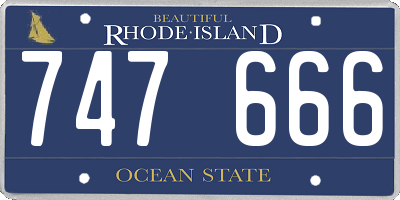 RI license plate 747666