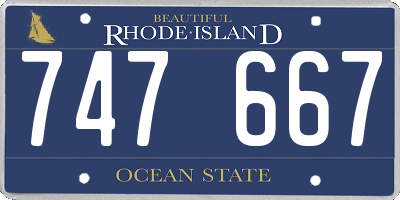 RI license plate 747667