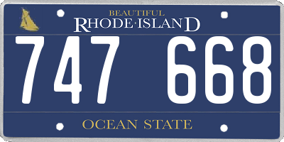 RI license plate 747668