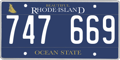 RI license plate 747669