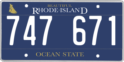 RI license plate 747671