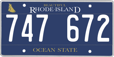 RI license plate 747672