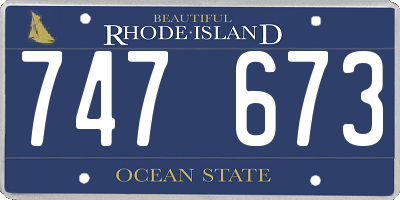 RI license plate 747673