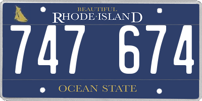 RI license plate 747674