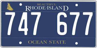 RI license plate 747677
