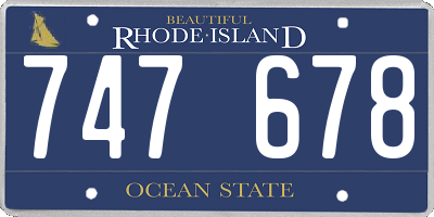 RI license plate 747678