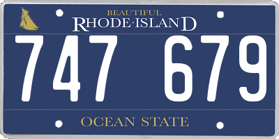 RI license plate 747679