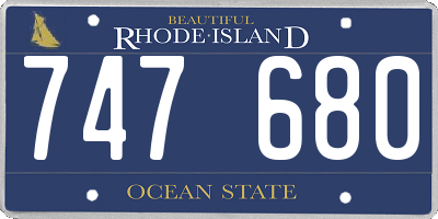 RI license plate 747680