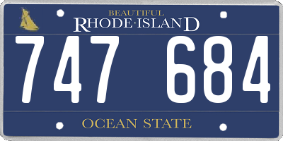 RI license plate 747684
