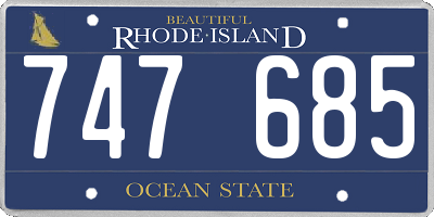 RI license plate 747685