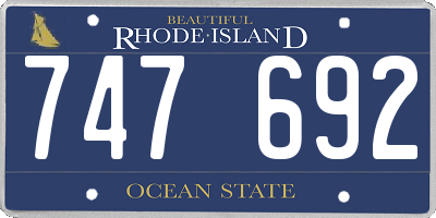 RI license plate 747692