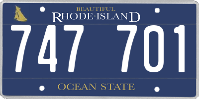 RI license plate 747701
