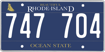 RI license plate 747704