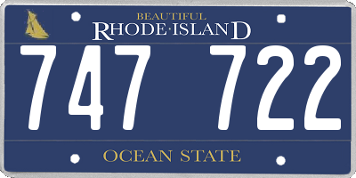 RI license plate 747722