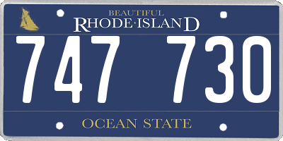 RI license plate 747730