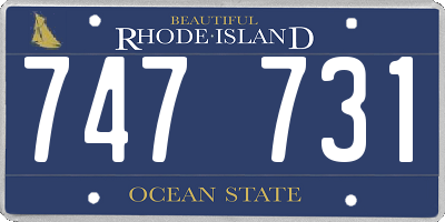 RI license plate 747731