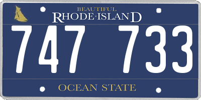 RI license plate 747733