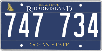 RI license plate 747734