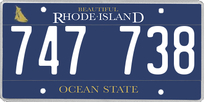 RI license plate 747738
