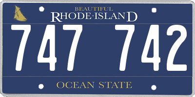RI license plate 747742