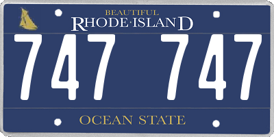 RI license plate 747747