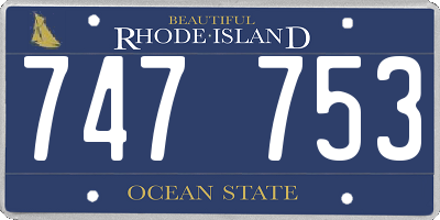 RI license plate 747753