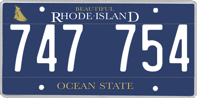 RI license plate 747754