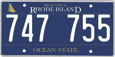 RI license plate 747755