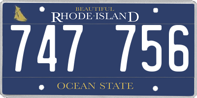 RI license plate 747756