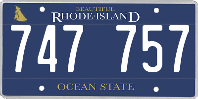 RI license plate 747757